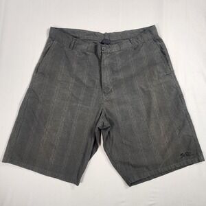 Vintage So Cal Mens Plaid Shorts Gray Black Y2K‎ Check Flat Front Size 38 Casual